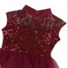 Moggemol Kids Girls Sequins Figure Ice Skating Dress Ballet Leotard Lyrical Dance Roller Skating Twirling Costume Burgundy Sequins 6 Years view 4