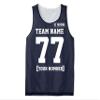 Custom Mens Basketball Jersey Add Your Name Number Mesh Reversible Tank Adult Men Sports Tee True Navy view 3