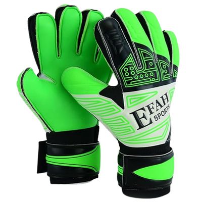 EFAH SPORTS Soccer Goalkeeper Gloves for Kids Boys Children Youth Football Goalie Gloves with Fingersave and Double Wrist Protection Strong Grip Palms (Size 7 Suitable for Size S-M Adult, Green)
