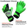 EFAH SPORTS Soccer Goalkeeper Gloves for Kids Boys Children Youth Football Goalie Gloves with Fingersave and Double Wrist Protection Strong Grip Palms (Size 7 Suitable for Size S-M Adult, Green) view 3