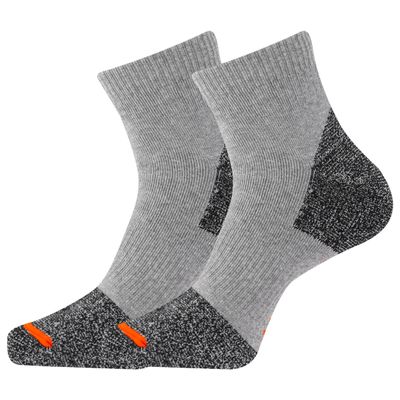 Merrell Unisex Safety Toe Work Ankle Sock - Blister Protection and Breathable Cotton 2 pair per pack, Gray,13-15 Men's