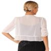 renvena Womens Chiffon Shrugs Lightweight Cardigans Half Sleeve Open Front Bolero for Evening Dress White Small view 4