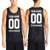 Custom Mens Basketball Jersey Add Your Name Number Mesh Reversible Tank Adult Men Sports Tee Black view 1