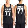 Custom Mens Basketball Jersey Add Your Name Number Mesh Reversible Tank Adult Men Sports Tee Black view 2
