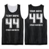 Custom Mens Basketball Jersey Add Your Name Number Mesh Reversible Tank Adult Men Sports Tee Black view 4