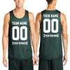 Custom Mens Basketball Jersey Add Your Name Number Mesh Reversible Tank Adult Men Sports Tee Forest Green view 1