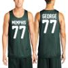 Custom Mens Basketball Jersey Add Your Name Number Mesh Reversible Tank Adult Men Sports Tee Forest Green view 2