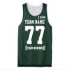 Custom Mens Basketball Jersey Add Your Name Number Mesh Reversible Tank Adult Men Sports Tee Forest Green view 3