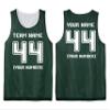 Custom Mens Basketball Jersey Add Your Name Number Mesh Reversible Tank Adult Men Sports Tee Forest Green view 4