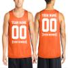 Custom Mens Basketball Jersey Add Your Name Number Mesh Reversible Tank Adult Men Sports Tee Deep Orange view 1