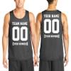 Custom Mens Basketball Jersey Add Your Name Number Mesh Reversible Tank Adult Men Sports Tee Iron Grey view 1