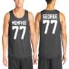 Custom Mens Basketball Jersey Add Your Name Number Mesh Reversible Tank Adult Men Sports Tee Iron Grey view 2