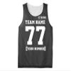 Custom Mens Basketball Jersey Add Your Name Number Mesh Reversible Tank Adult Men Sports Tee Iron Grey view 3