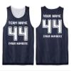 Custom Mens Basketball Jersey Add Your Name Number Mesh Reversible Tank Adult Men Sports Tee True Navy view 4
