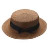 Baby Sun Hat Bowknot Straw Hat for Kids Wide Brim Boater Hat Foldable Breathable Flat Top Beach Hats UV Protection Coffee view 1