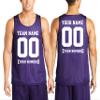 Custom Mens Basketball Jersey Add Your Name Number Mesh Reversible Tank Adult Men Sports Tee Purple X-Small view 1