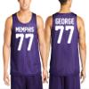 Custom Mens Basketball Jersey Add Your Name Number Mesh Reversible Tank Adult Men Sports Tee Purple X-Small view 2