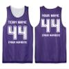 Custom Mens Basketball Jersey Add Your Name Number Mesh Reversible Tank Adult Men Sports Tee Purple X-Small view 4