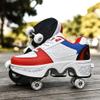 Double-Row Deform Wheel 2 in 1 Removable Pulley Skates Male and Female Skating Shoes Adult Children's Automatic Walking ShoesOutdoor Sports Kick Rollershoes view 4