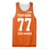 Custom Mens Basketball Jersey Add Your Name Number Mesh Reversible Tank Adult Men Sports Tee Deep Orange view 3