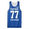 Custom Mens Basketball Jersey Add Your Name Number Mesh Reversible Tank Adult Men Sports Tee True Royal view 3