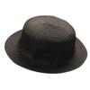 Baby Sun Hat Bowknot Straw Hat for Kids Wide Brim Boater Hat Foldable Breathable Flat Top Beach Hats UV Protection Black view 1