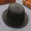 Baby Sun Hat Bowknot Straw Hat for Kids Wide Brim Boater Hat Foldable Breathable Flat Top Beach Hats UV Protection Black view 2
