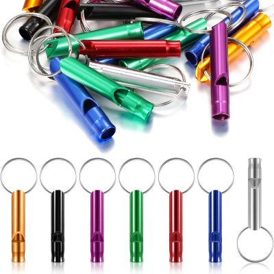 Konohan 105 Aluminum Emergency Whistle with Keychain Safety Survival Whistle Sturdy Light Loud Sound for Women Camping Defense Hiking Alarm 7 Colors(Regular,Ring)