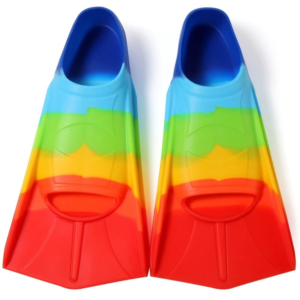 Foyinbet Kids Swim Fins,Short Kids Fins Youth Swimming Flippers for Lap Swimming Training for Children Girls Boys Beginners Medium