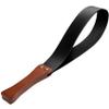 BARPOT Leather Paddle with Anti-Slip Wooden Handle, Riding Crops for Horses, 19'' Equestrianism Crops (Black) view 1