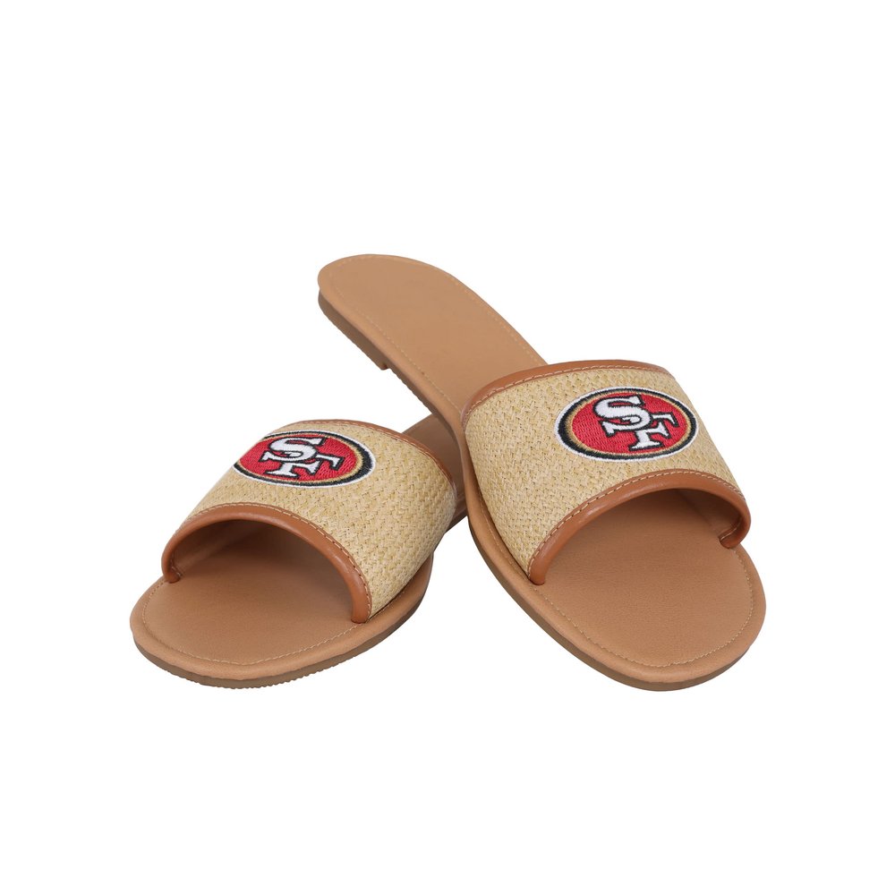 FOCO San Francisco 49ers NFL Womens Straw Slide - L