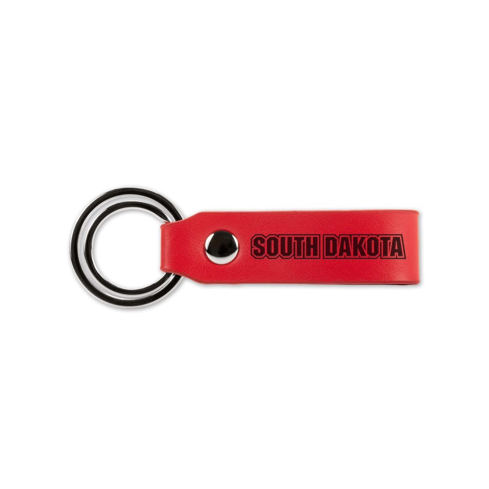 NCAA Rico Industries South Dakota Coyotes Laser Engraved Faux Leather Keychain StrapLaser Engraved Faux Leather Keychain Strap