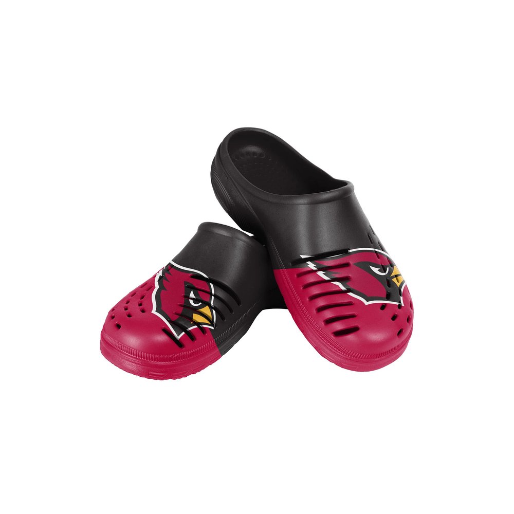 FOCO Arizona Cardinals NFL Youth Colorblock Big Logo Clog - L (2-3)