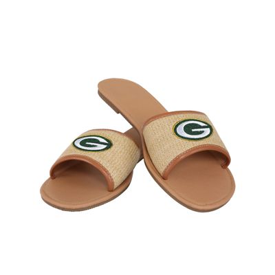 FOCO Green Bay Packers NFL Womens Straw Slide - L
