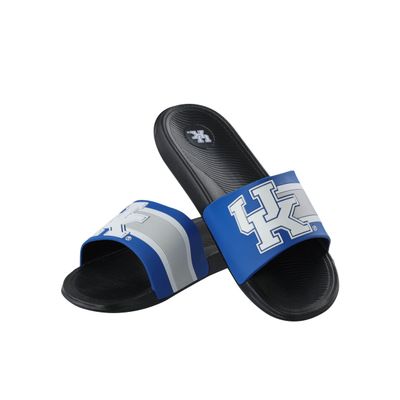 FOCO Kentucky Wildcats NCAA Mens Striped Big Logo Raised Slide - S