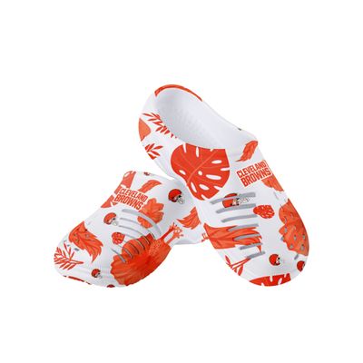 FOCO Cleveland Browns NFL Womens Floral White Clog - S