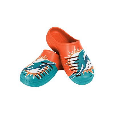 FOCO Miami Dolphins NFL Youth Colorblock Big Logo Clog - M (13-1)