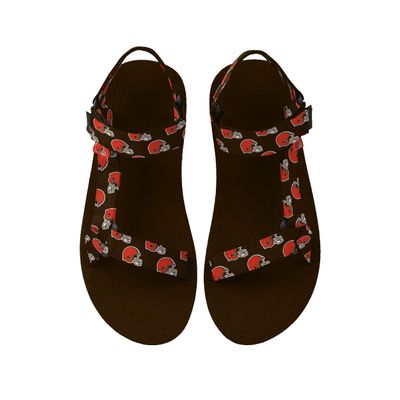 Cleveland Browns NFL Womens Repeat Logo Strap Sandal