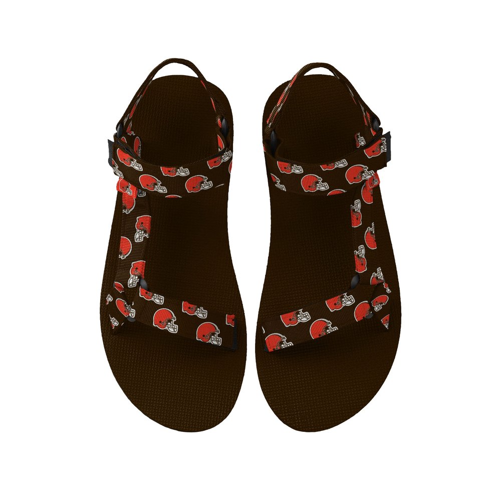 Cleveland Browns NFL Womens Repeat Logo Strap Sandal