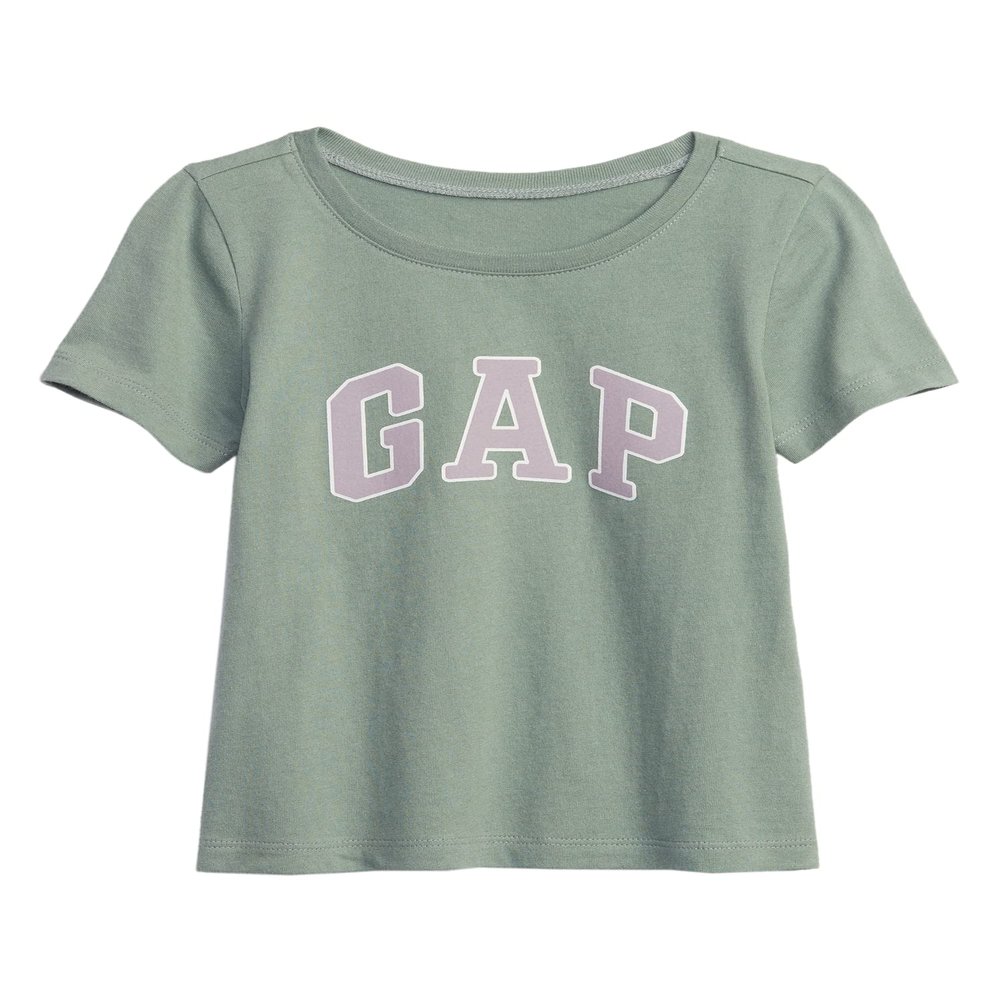 GAP Baby Girls Short Sleeve Logo T-Shirt T Shirt, Gasoline Green, 3-6 Months US