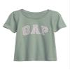 GAP Baby Girls Short Sleeve Logo T-Shirt T Shirt, Gasoline Green, 3-6 Months US view 1