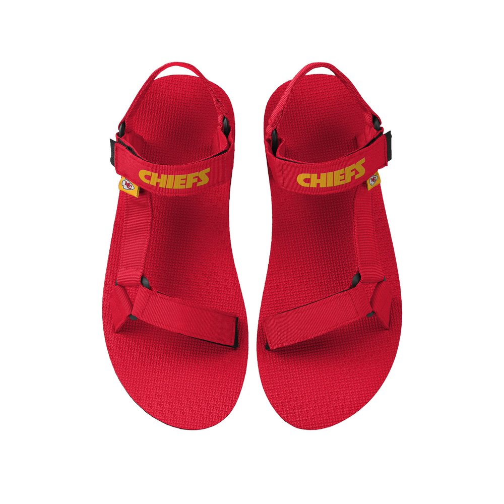 FOCO Men's NFL Logo Solid Strap Sandals, Team Color, 9-10