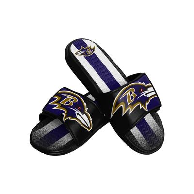 FOCO Baltimore Ravens NFL Mens Team Stripe Gel Slide - S