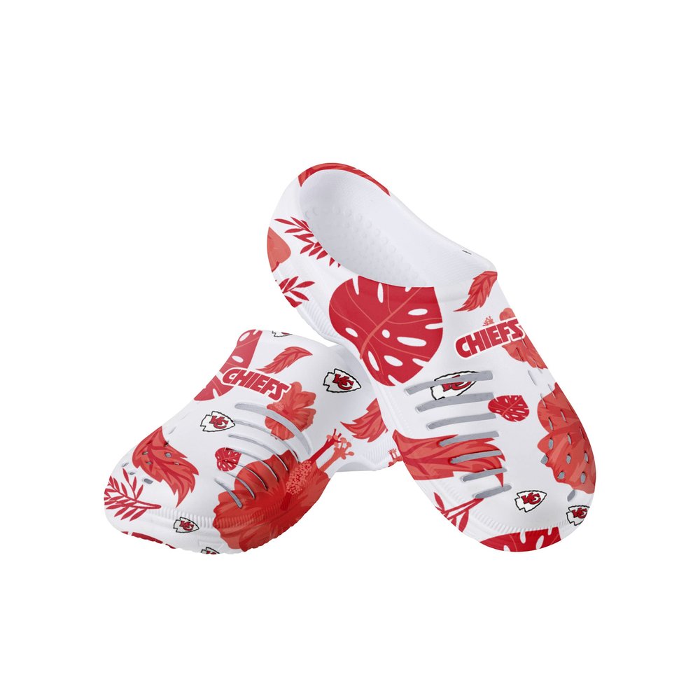 FOCO Kansas City Chiefs NFL Womens Floral White Clog - S