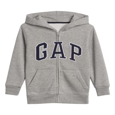 GAP boys Logo Hoodie Zip Sweatshirt, Lt Heather Grey Bc06, X-Small US