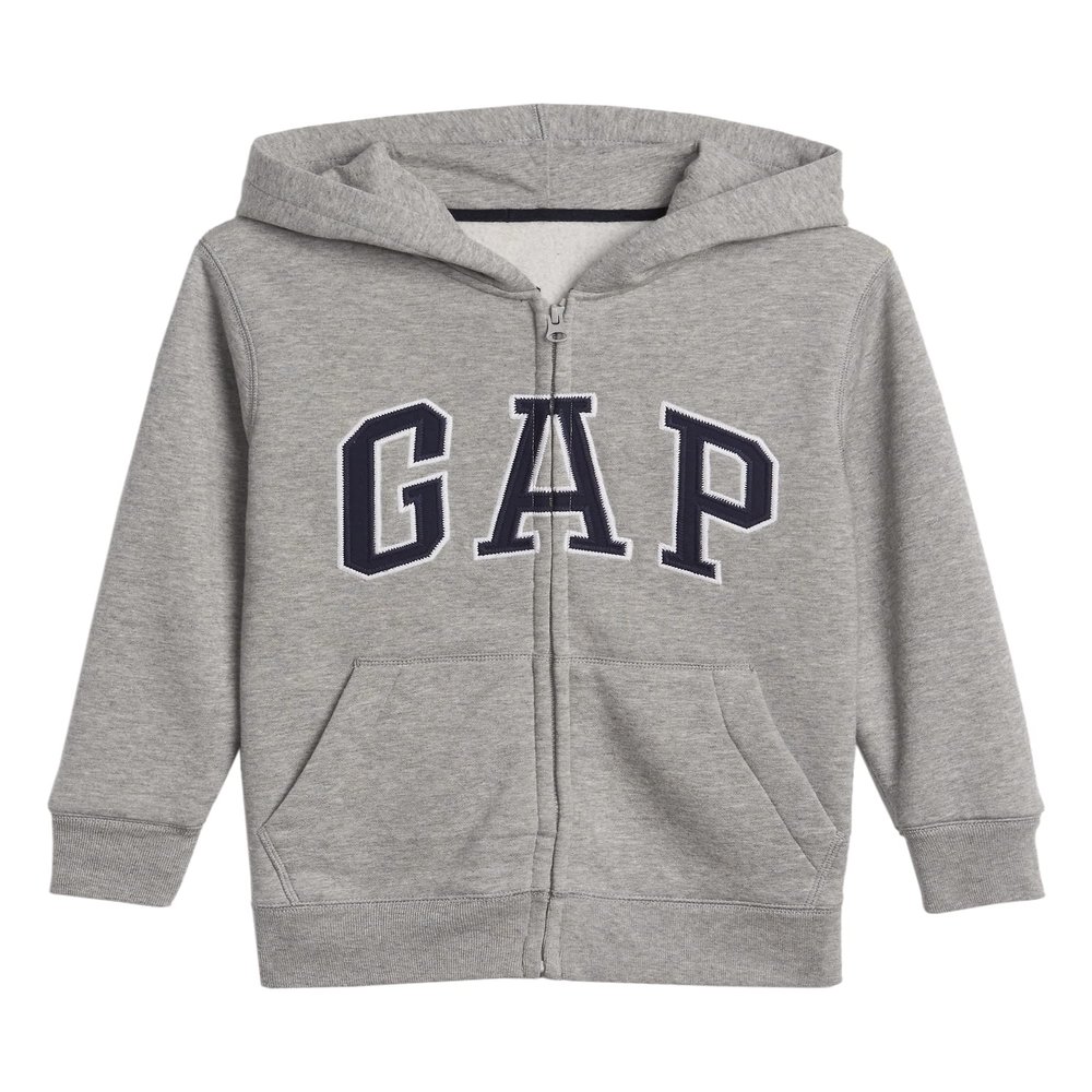 GAP boys Logo Hoodie Zip Sweatshirt, Lt Heather Grey Bc06, X-Small US