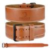 DMoose Deadlift Belt Genuine Leather for Men and Women, 4 Inch Wide, Adjustable Buckle, 5MM Thick for Weightlifting, Workout, Gym, Squat, Deadlift, Great Lower Back Support (Brown L) view 1