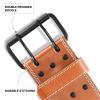 DMoose Deadlift Belt Genuine Leather for Men and Women, 4 Inch Wide, Adjustable Buckle, 5MM Thick for Weightlifting, Workout, Gym, Squat, Deadlift, Great Lower Back Support (Brown L) view 3