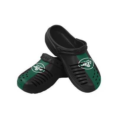 FOCO Men's NFL Logo Team Stripe Garden Water Sandals Shoes Slipper Clogs with Strap, 13-14