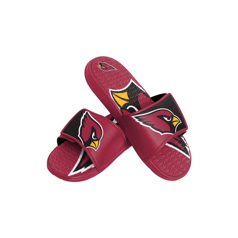 FOCO Boy's NFL Kids Team Sport Shower Gel Slide Flip Flop Sandals, Colorblock Big Logo, 11-12